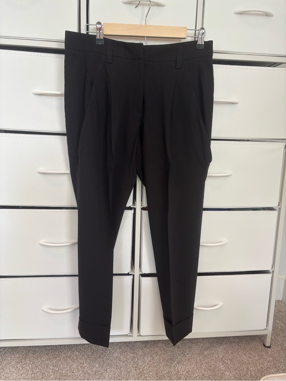 Brunello Cucinelli Black Tailored Pleated Trousers